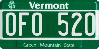 VT license plate OFO520