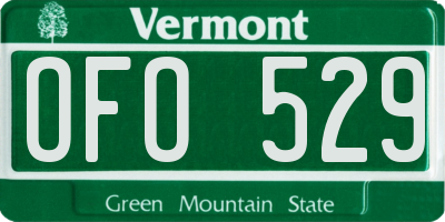 VT license plate OFO529