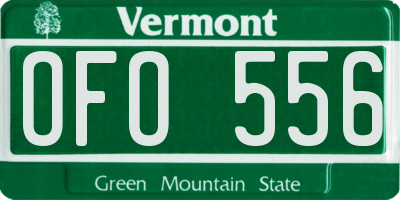 VT license plate OFO556