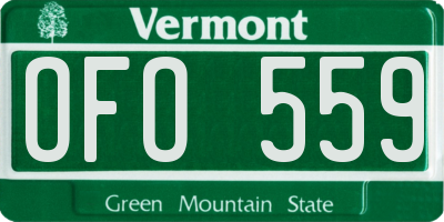 VT license plate OFO559