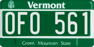 VT license plate OFO561