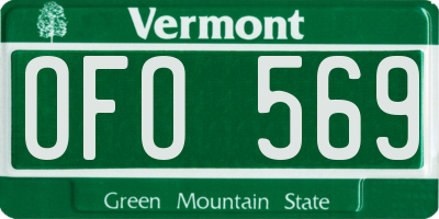 VT license plate OFO569