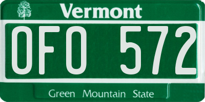 VT license plate OFO572