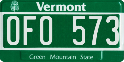 VT license plate OFO573