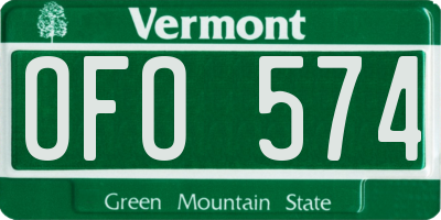 VT license plate OFO574