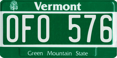 VT license plate OFO576