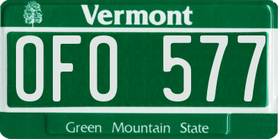 VT license plate OFO577