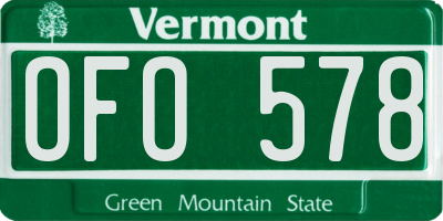 VT license plate OFO578