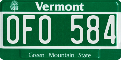 VT license plate OFO584