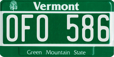 VT license plate OFO586