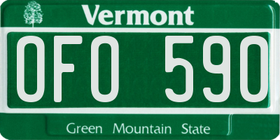 VT license plate OFO590
