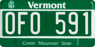 VT license plate OFO591