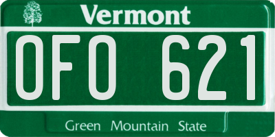 VT license plate OFO621