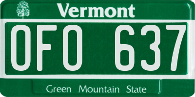 VT license plate OFO637