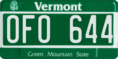 VT license plate OFO644