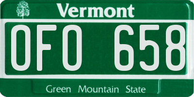 VT license plate OFO658
