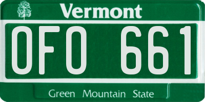 VT license plate OFO661
