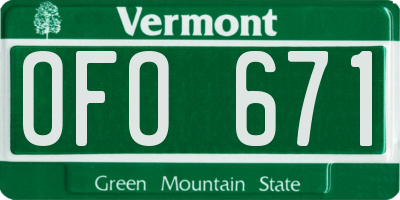 VT license plate OFO671