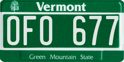 VT license plate OFO677
