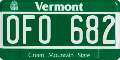 VT license plate OFO682