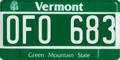 VT license plate OFO683