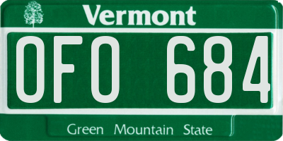 VT license plate OFO684