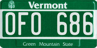 VT license plate OFO686