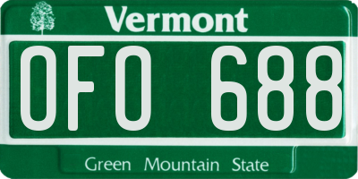 VT license plate OFO688