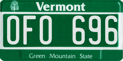 VT license plate OFO696