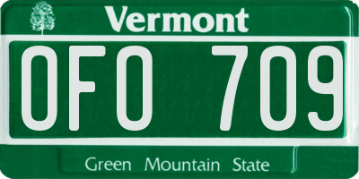 VT license plate OFO709