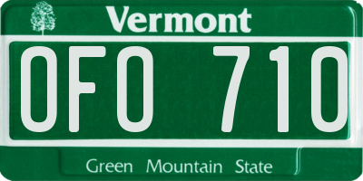 VT license plate OFO710