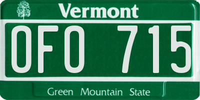 VT license plate OFO715