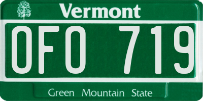VT license plate OFO719