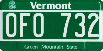 VT license plate OFO732