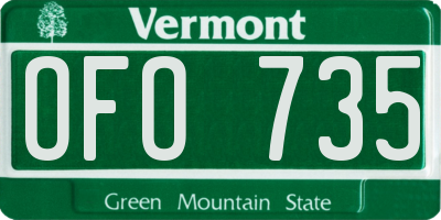 VT license plate OFO735