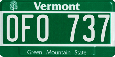 VT license plate OFO737