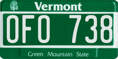 VT license plate OFO738