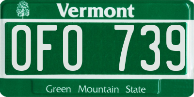 VT license plate OFO739