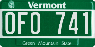 VT license plate OFO741