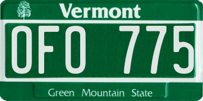 VT license plate OFO775