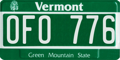 VT license plate OFO776