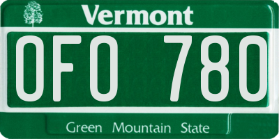 VT license plate OFO780