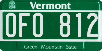 VT license plate OFO812
