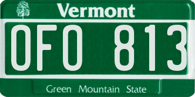 VT license plate OFO813