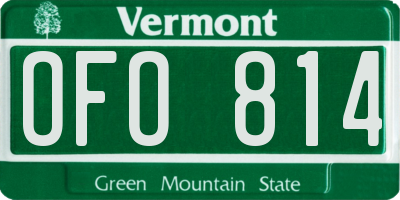 VT license plate OFO814