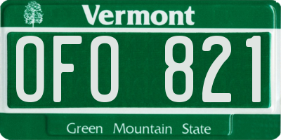VT license plate OFO821