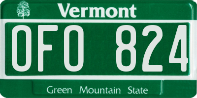 VT license plate OFO824