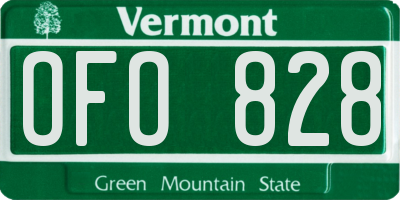 VT license plate OFO828