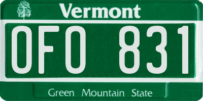 VT license plate OFO831