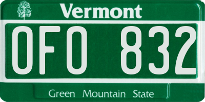 VT license plate OFO832